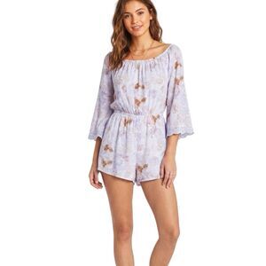 Mossimo Supply Sz Medium Off The Shoulder Romper Shorts Cottagecore Fairycore
